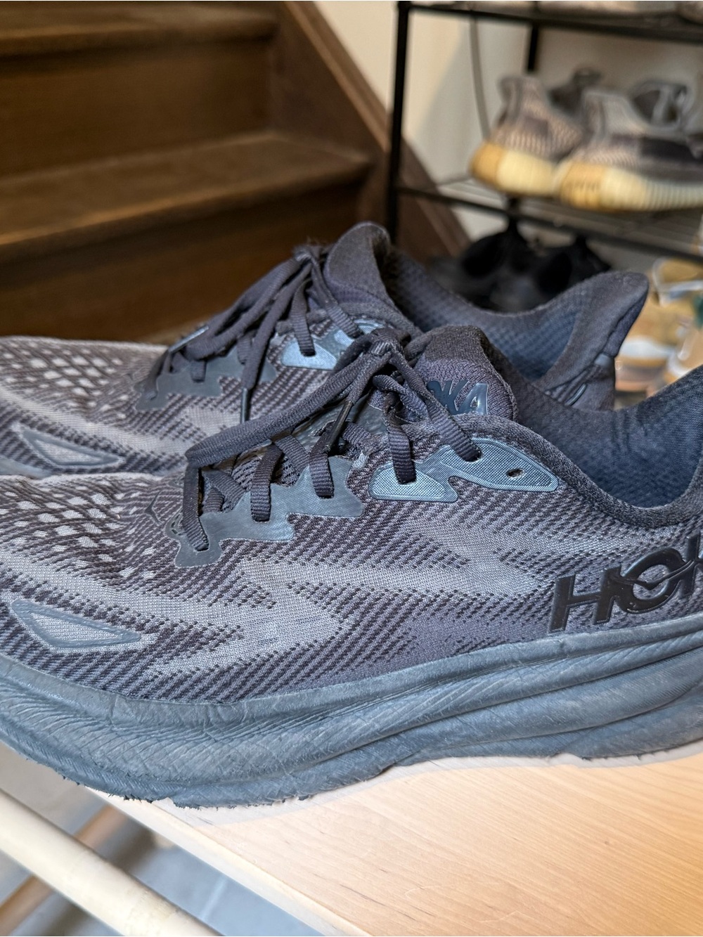 Hoka Men's Black Gray Athletic Running Shoes